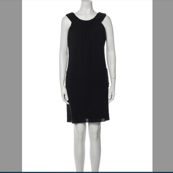 Vera Wang Black Sleeveless Evening Shift Dress Size 4 - Picture 1 of 8